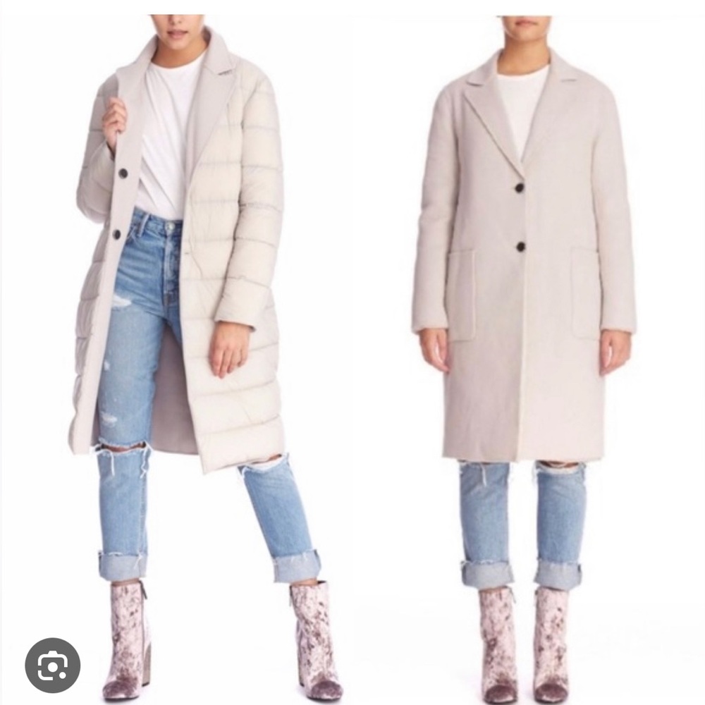 Mackage Heida Wool Down Reversible Longline Puffer Peacoat Jacket Size Small